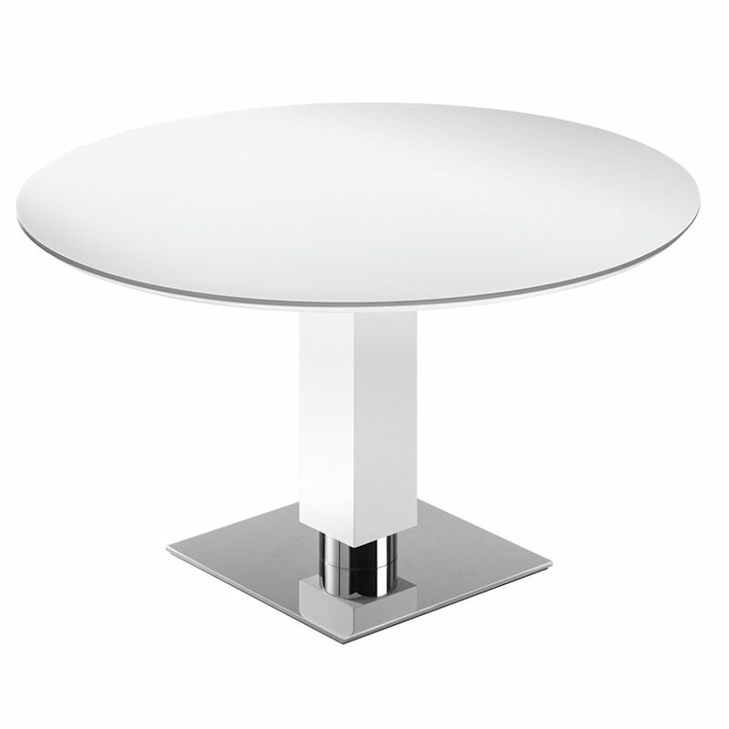 Bacher Todo - Optiwhite mit 120 Glasplatte - Tisch rund, cm
